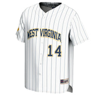 #14 West Virginia Mountaineers Lightweight Baseball Fashion Jersey - White
