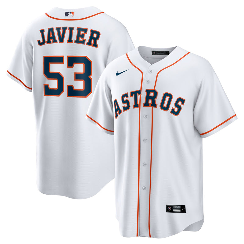 Houston Astros Cristian Javier White Home Replica Jersey