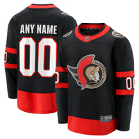 Ottawa Senators Black Home Custom Breakaway Jersey