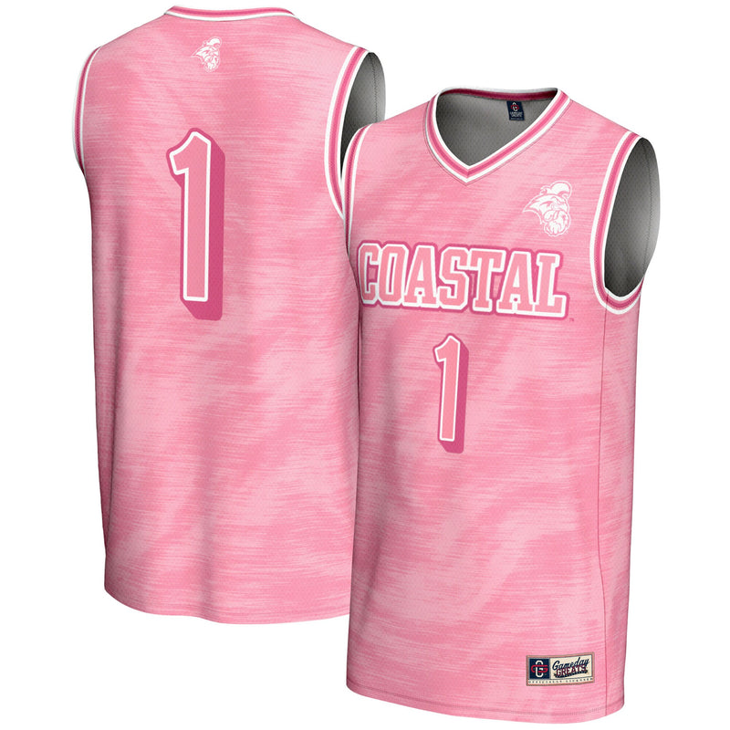 #1 Coastal Carolina Chanticleers Lightweight Basketball Fashion Jersey - Pink