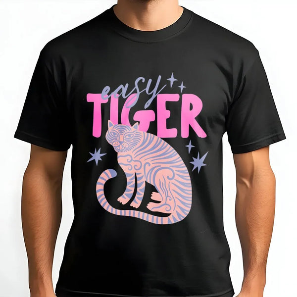 Easy Tiger Sweatshirt | Retro Tiger Graphic | Premium Soft Cotton Blend | Trendy Boho Pullover Gift for Her