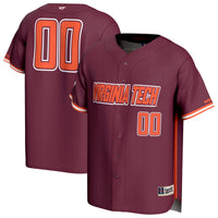 #00 Virginia Tech Hokies Adult Lightweight Collegiate Baseball Fashion Jersey - Maroon
