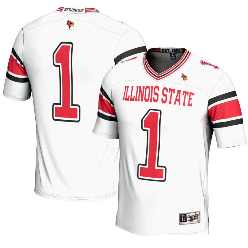 #1 Illinois State Redbirds Endzone Football Jersey - White