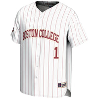 #1 Boston College Eagles Lightweight Baseball Fashion Jersey - White