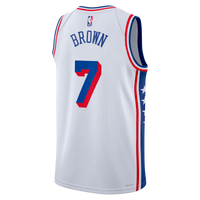 Philadelphia 76ers Association Edition Swingman Jersey - White - Jaylen Brown