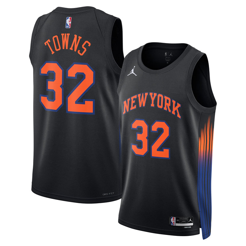 New York Knicks Statement Edition Jersey - Black - Karl-Anthony Towns