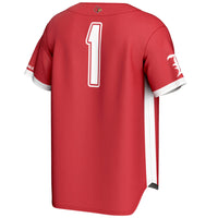 #1 Louisville Cardinals Lightweight Baseball Fashion Jersey - Red
