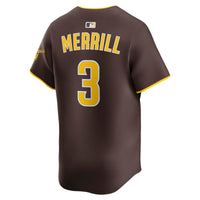 San Diego Padres Jackson Merrill Brown Road Limited Player Jersey