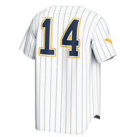 #14 West Virginia Mountaineers Lightweight Baseball Fashion Jersey - White