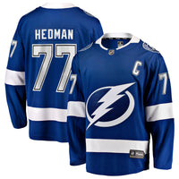 Tampa Bay Lightning Victor Hedman Blue Home Captain Patch Breakaway Jersey