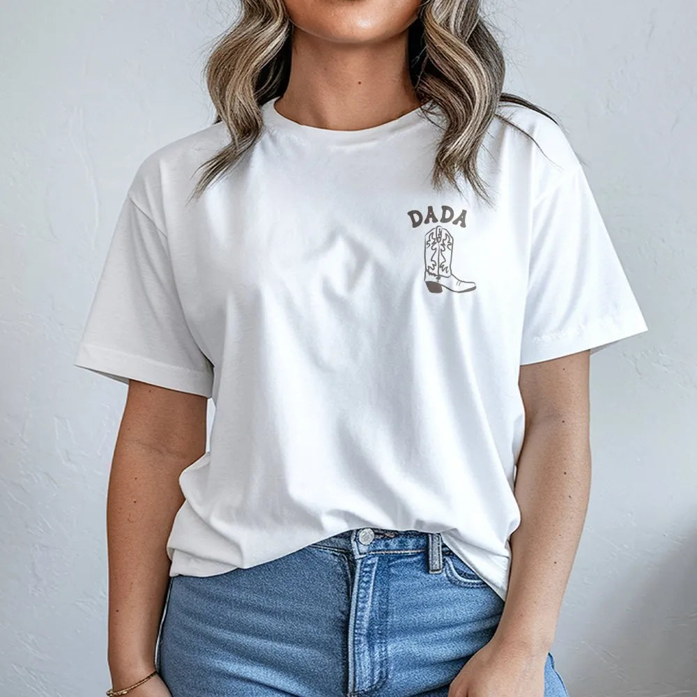 Dada Cowboy Boot Shirt | Minimalist Western Graphic Tee | Soft Cotton Tee | Fathers Day Gift for New Dad