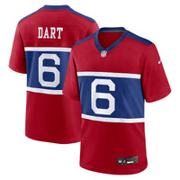 New York Giants Jaxson Dart Red Alternate Century Red Game Jersey