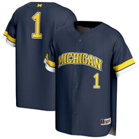 Michigan Wolverines Pick-A-Player Baseball Fashion Jersey - Navy