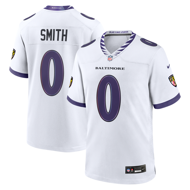 Baltimore Ravens Roquan Smith White Game Jersey