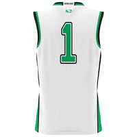 #1 North Dakota Lightweight Basketball Fashion Jersey - White