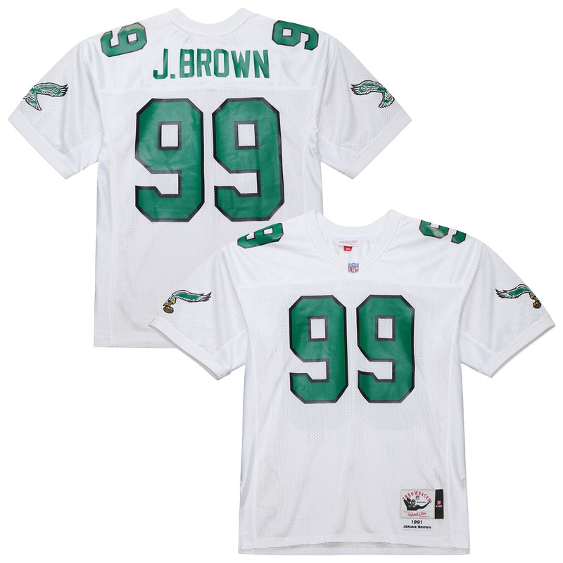 Philadelphia Eagles Jerome Brown White 1991 Authentic Throwback Retired Player Jersey
