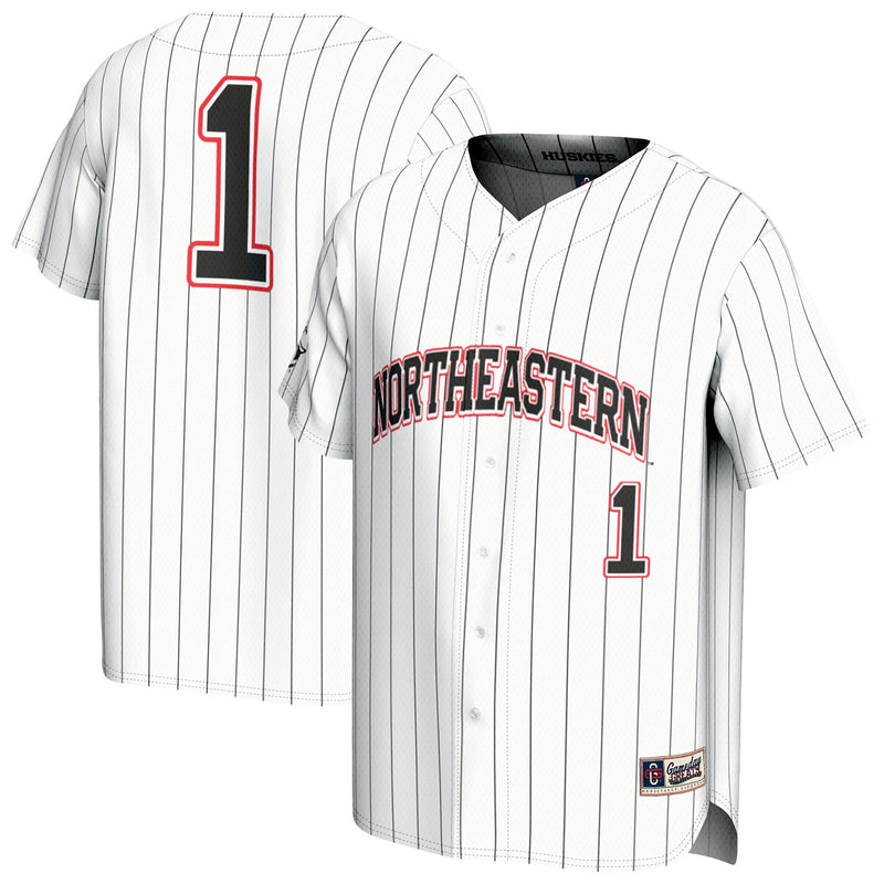 Northeastern Huskies Lightweight Collegiate Baseball Fashion Jersey - White
