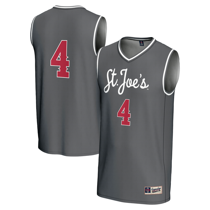#4 Saint Joseph's Hawks Lightweight Basketball Fashion Jersey - Gray