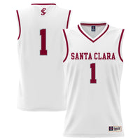 #1 Santa Clara Broncos Lightweight Collegiate Basketball Fashion Jersey - White