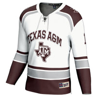 #12 Texas A&M Aggies Hockey Fashion Jersey – White