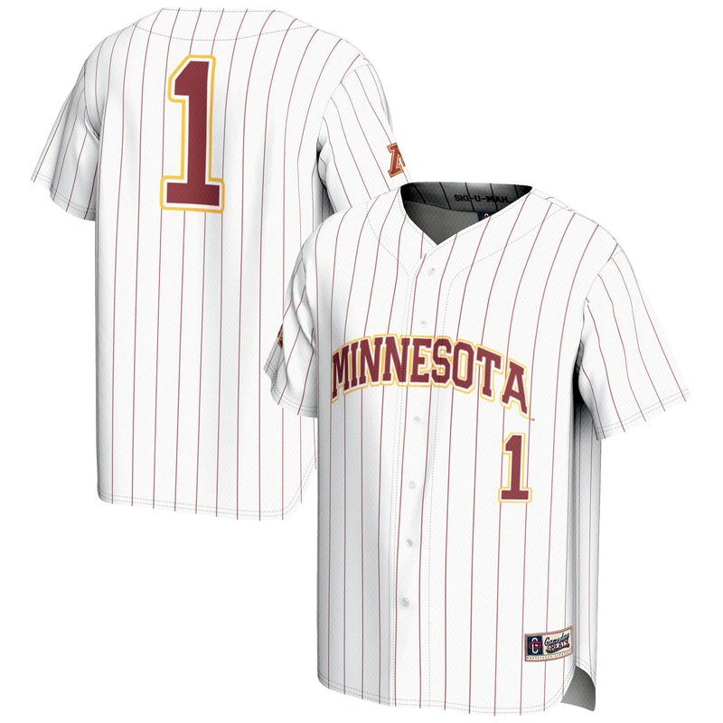 #1 Minnesota Golden Gophers Lightweight Baseball Jersey - White