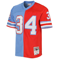 Houston Oilers Earl Campbell Red/Light Blue Gridiron Classics 1980 Split Legacy Replica Jersey