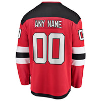 New Jersey Devils Red Home Breakaway Custom Jersey