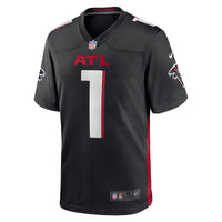 Atlanta Falcons Number 1 Dad Black Game Jersey