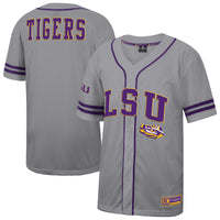 LSU Tigers Free Spirited Baseball Jersey - Gray