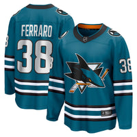 San Jose Sharks Mario Ferraro Teal Home Breakaway Player Jersey