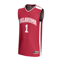 #1 Oklahoma Sooners Lightweight Collegiate Basketball Fashion Jersey - Crimson