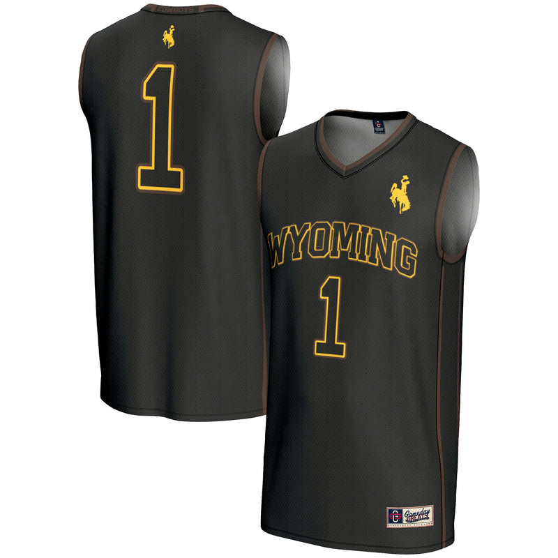 #1 Wyoming Cowboys Lightweight Basketball Jersey - Black