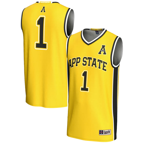 #1 Appalachian State Mountaineers Lightweight Basketball Jersey - Gold