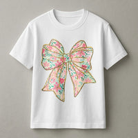 Coquette Bow T-Shirt | Aesthetic Floral Ribbon Graphic | 100% Cotton Premium Tee | Trendy Gift For Her