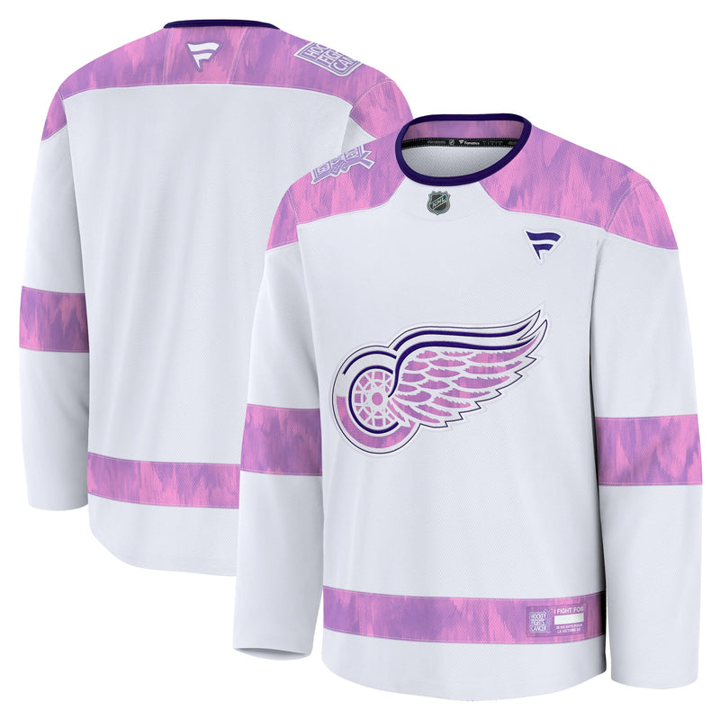 Detroit Red Wings White 2024 Hockey Fights Cancer Practice Jersey