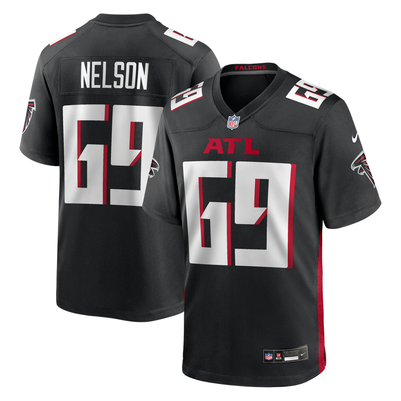 Atlanta Falcons Jack Nelson Black Team Game Jersey