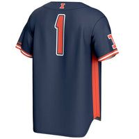 #1 Illinois Fighting Illini Lightweight Baseball Jersey - Navy