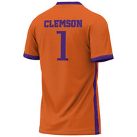 #1 Clemson Tigers Lightweight Collegiate Soccer Fashion Jersey - Orange