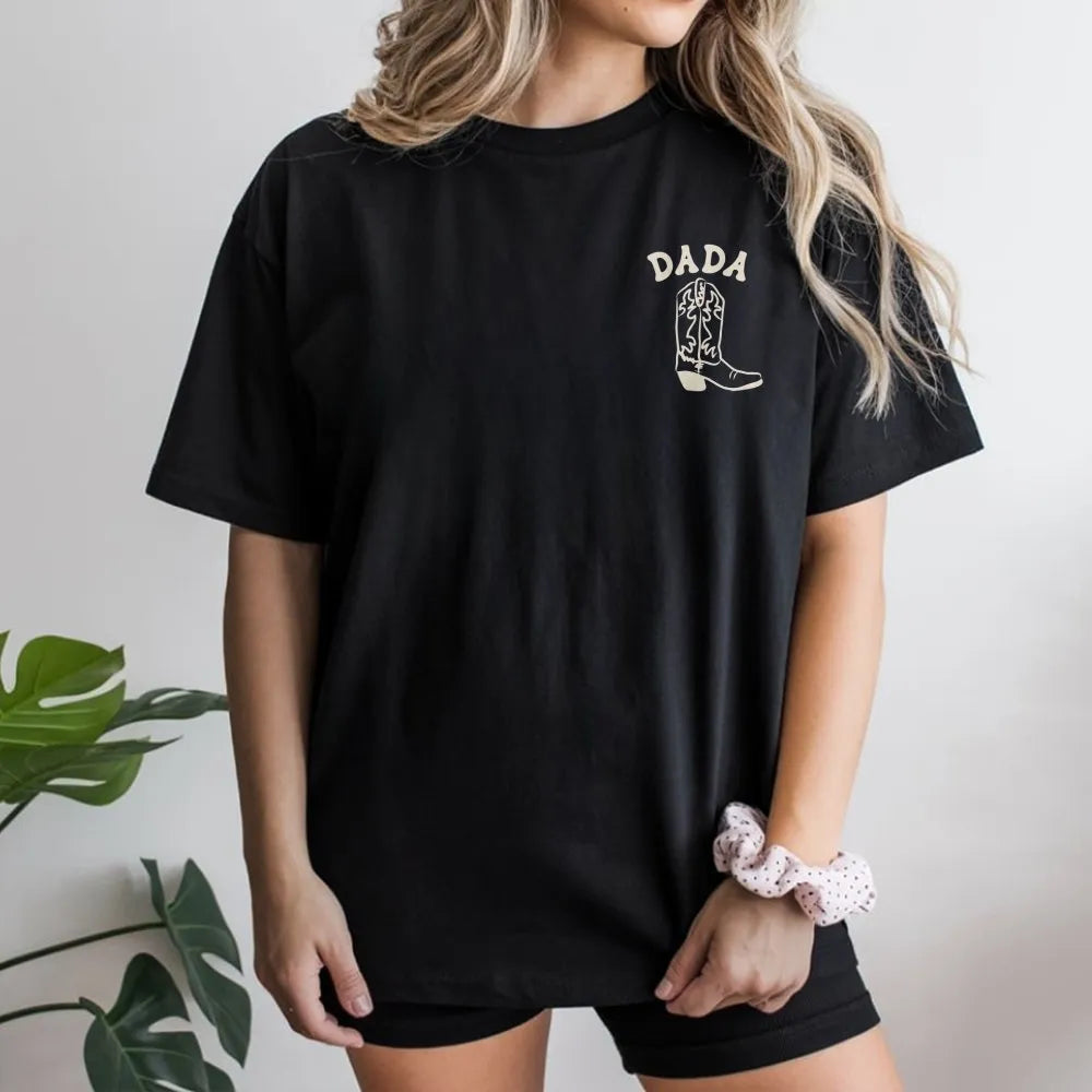 Dada Cowboy Boot Shirt | Minimalist Western Graphic Tee | Soft Cotton Tee | Fathers Day Gift for New Dad