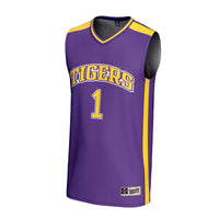 #1 LSU Tigers Lightweight Basketball Fashion Jersey - Purple