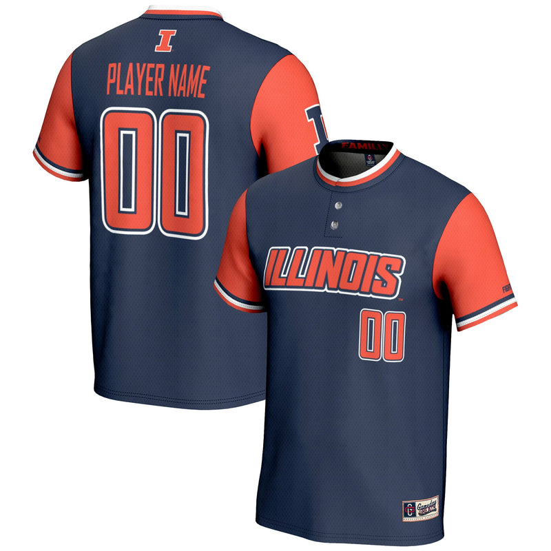 Illinois Fighting Illini NIL Pick-A-Player Lightweight Softball Jersey - Navy