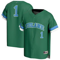 #1 Tulane Green Wave Lightweight Collegiate Baseball Fashion Jersey - Green