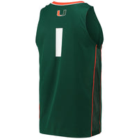 #1 Green Miami Hurricanes Swingman Basketball Jersey
