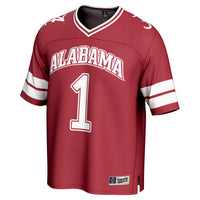 #1 Alabama Crimson Tide Lightweight Collegiate Football Fashion Jersey - Crimson
