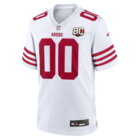 San Francisco 49ers White 80th Anniversary Custom Game Jersey
