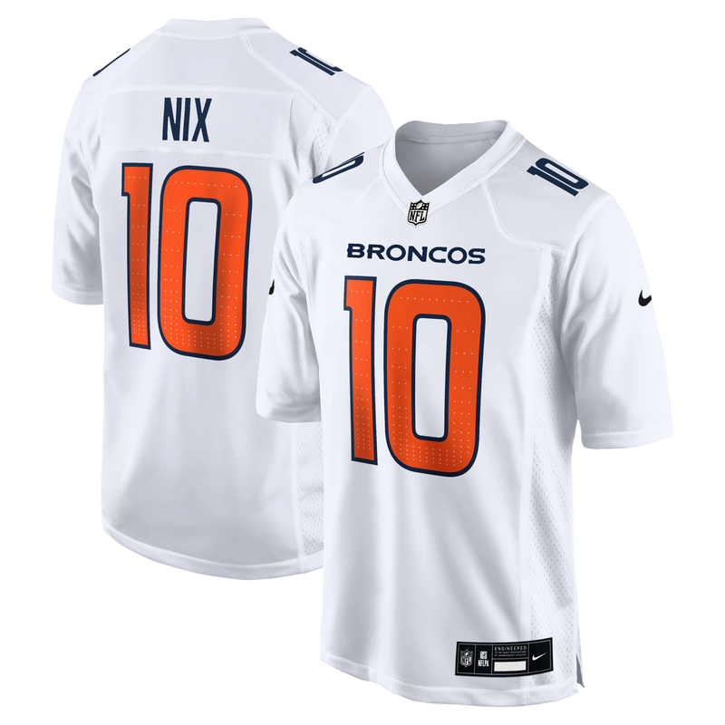 Denver Broncos Bo Nix White Tundra Fashion Game Jersey
