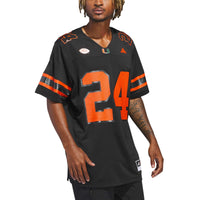 #24 Black Miami Hurricanes Premier Strategy Jersey