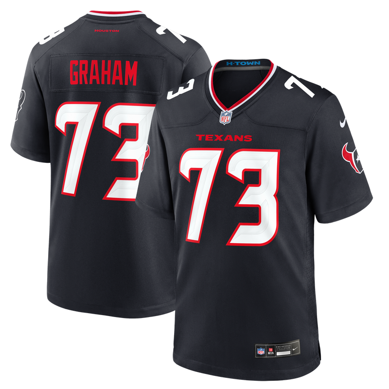 Houston Texans Derrick Graham Navy Team Game Jersey