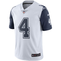 Dallas Cowboys Dak Prescott White Color Rush Limited Jersey