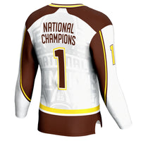Western Michigan Broncos 2025 NCAA Frozen Four Ice Hockey National Champions Commemorative Fashion Jersey - White